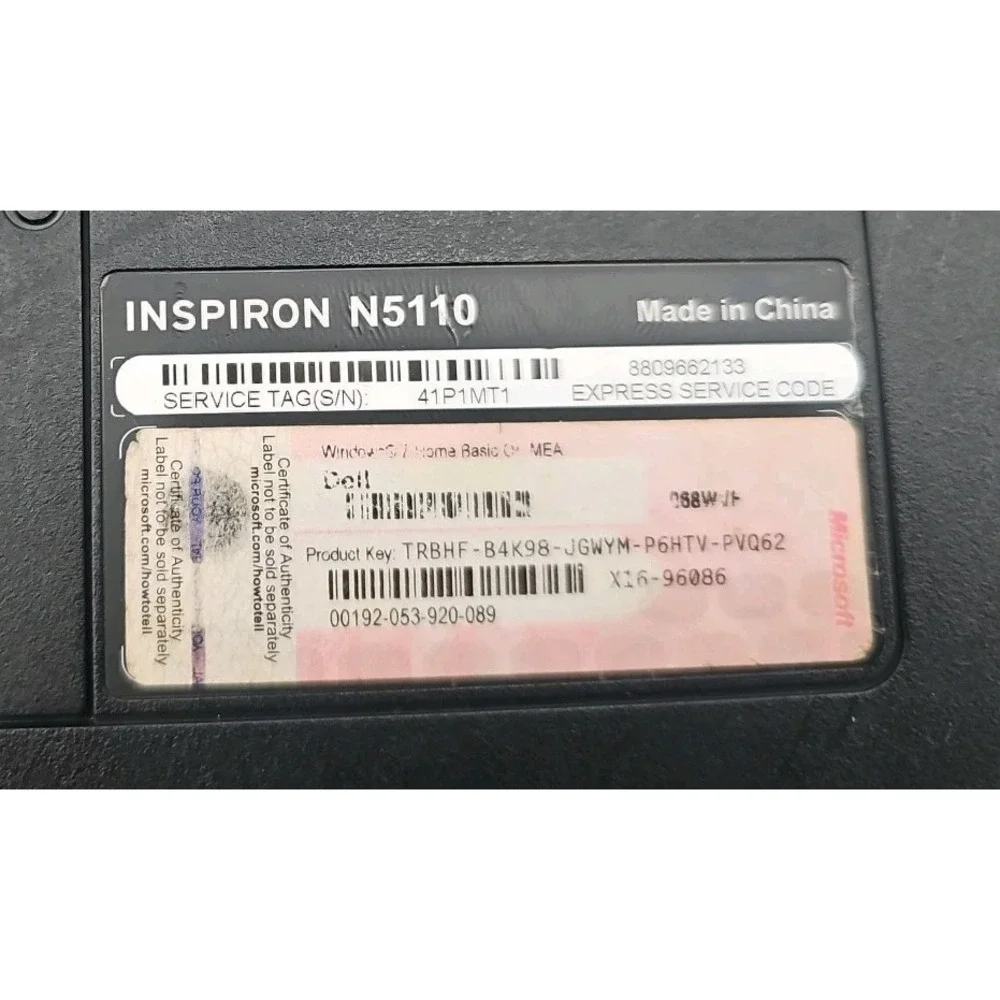 Dell Inspiron 15R N5110 Laptop 15.6in i3-2350M 6GB RAM 500GB HDD Parts Only